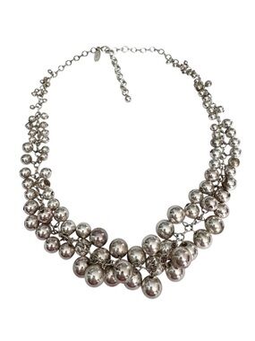 Elegant Silver Beaded Necklace